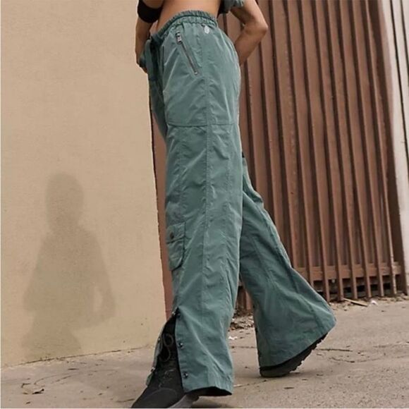 FREE PEOPLE Movement Pants Stadium Active Sports Streetwear Vintage Green Size S - Picture 3 of 13